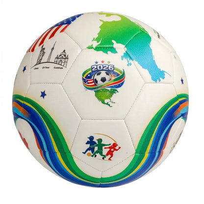 2026 North America Tri-Nation Legends Size 5 Seamless PU Leather 32-Panels Stitched Trainer Ball Bundle, USA Canada Mexico Football Balls with Free Gifts, Tri-Nation Map Design, Enhanced Performance & Durability for Training, Soccer Gear, Ages 12+, 32-Pan